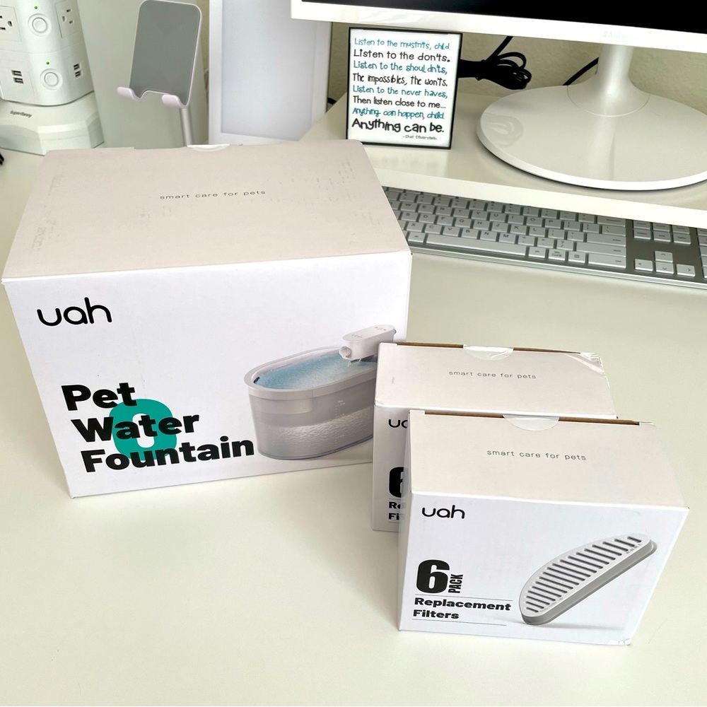 Uah Pet ZERO Wireless And Automatic Cat Water Fountain with 12 Filters